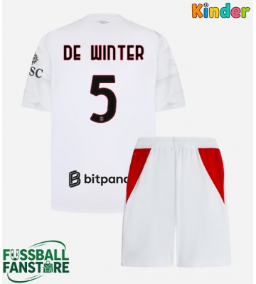 AC Milan Koni De Winter #5 Replik Auswärtstrikot Kinder 2026-27 Kurzarm (+ Kurze Hosen)